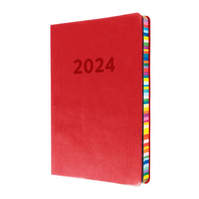 Collins Debden Edge Calendar Year 2024 A5 Week-To-View Planner - Red