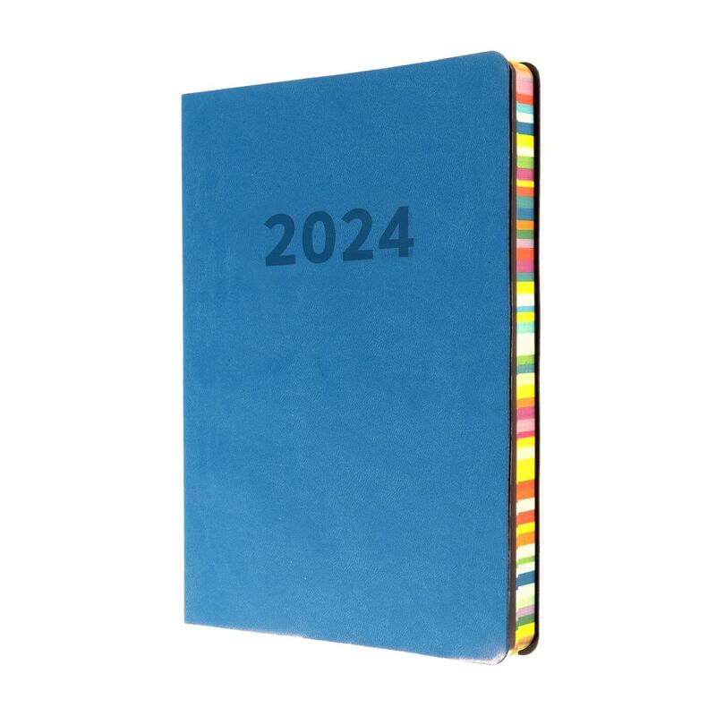 Collins Debden Edge Calendar Year 2024 A5 Week-To-View Planner - Light Blue