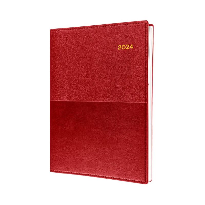 Collins Debden Valour Calendar Year 2024 A5 Day-To-Page Diary (With Appointments) - Red