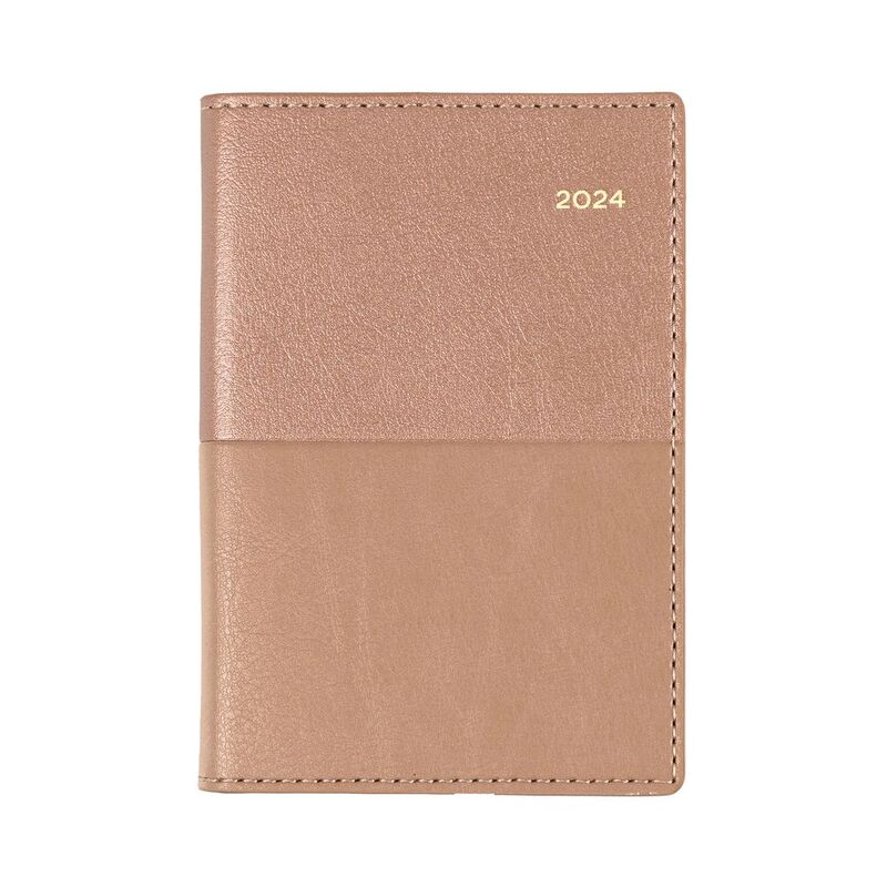 Collins Debden Valour Calendar Year 2024 Pocket Week-To-View Diary - Rose Gold