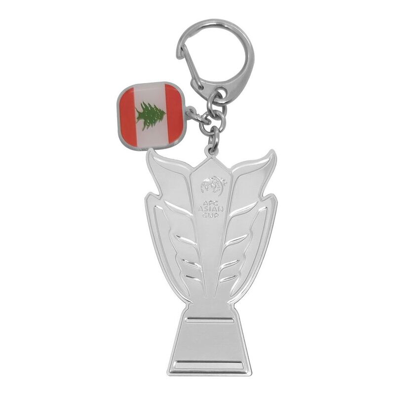 AFC Asian Cup 2023 2D Trophy Keychain with Country Flag - Lebanon