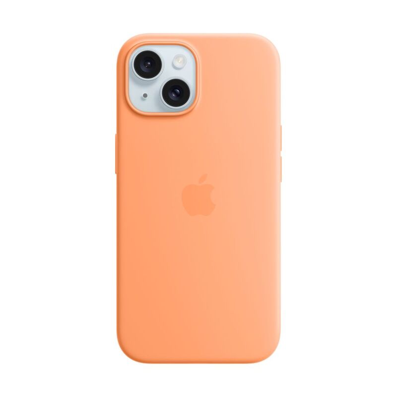Apple iPhone 15 Silicone Case with MagSafe - Orange Sorbet