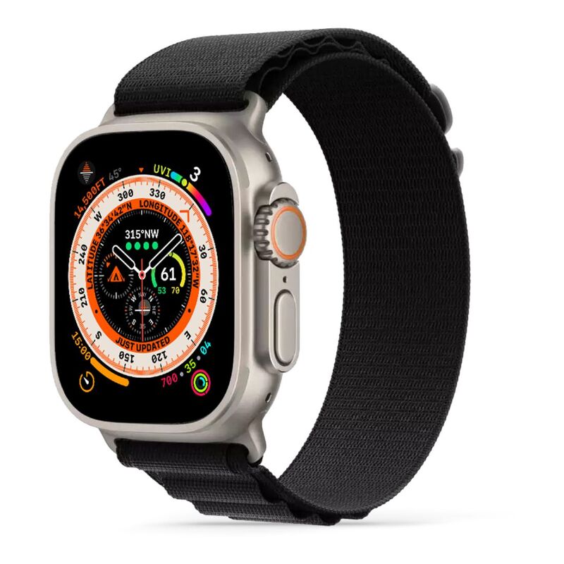 HYPHEN Watch Strap Nylon Loop for Apple Ultra 49mm - Large - Black