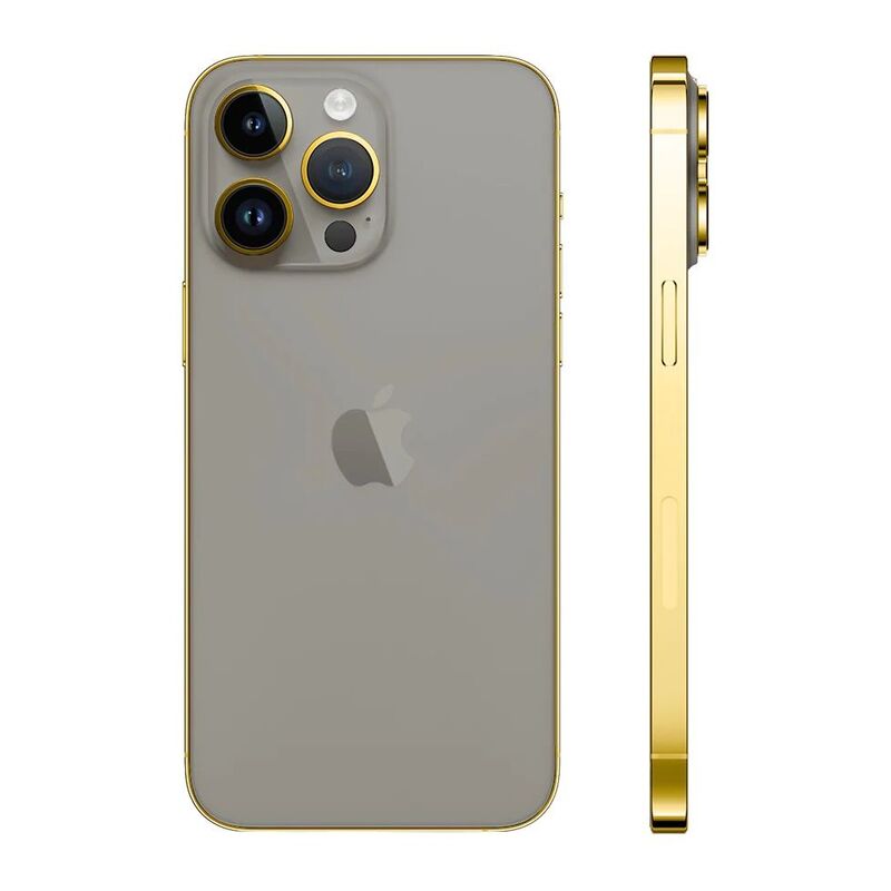 Mansa Design Custom iPhone 15 Pro Max 512GB - Silver Gold Natural