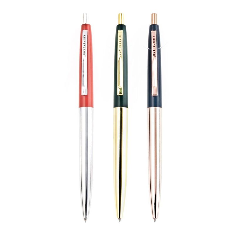 Kikkerland Retro Metallic Pens (Set of 3)