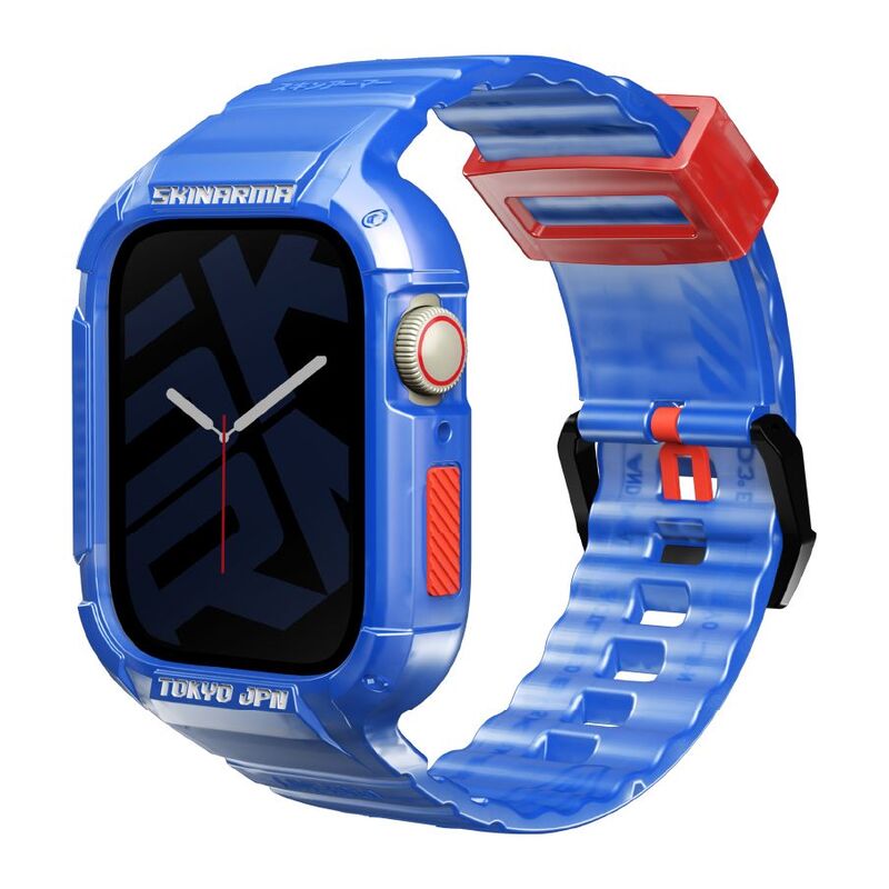SkinArma Saido 2-In-1 Apple Watch Strap + Case 45/44 mm - Blue