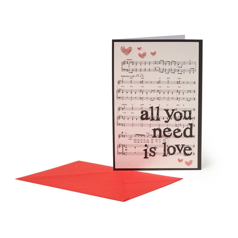 Legami Large Greeting Card - All You Need - Love (11.5 x 17 cm)
