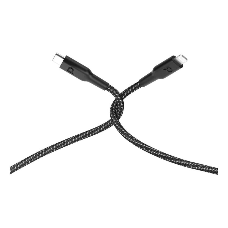 Powerology Braided USB-C To Lightning Data & Fast Charge Cable 1.2m - Black