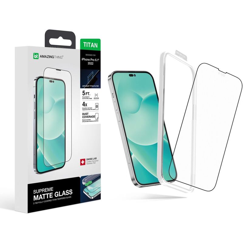 AMAZINGThing iPhone 14 Pro Screen Protector 2.75D Fully Covered Radix Mate Glass