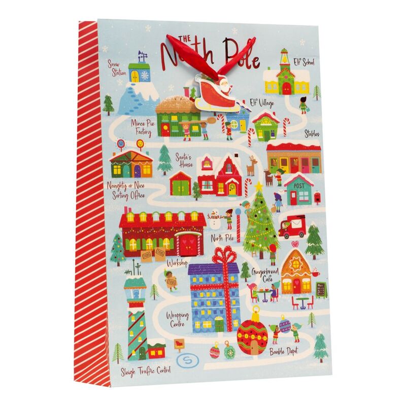 Design By Violet Christmas Gift Bag - Elf Village - X-Large