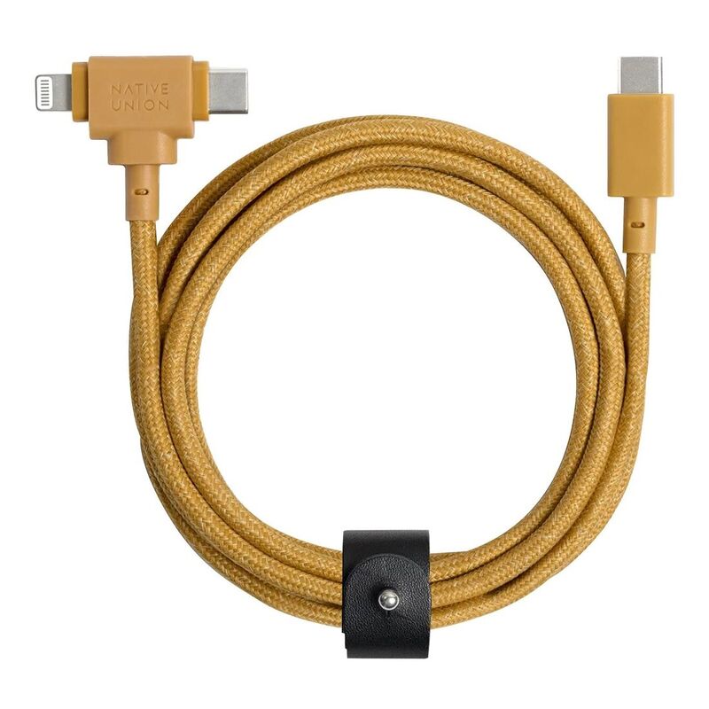 Native Union Belt 1.8m Cable - Duo USB-C to C + Lightining - Kraft