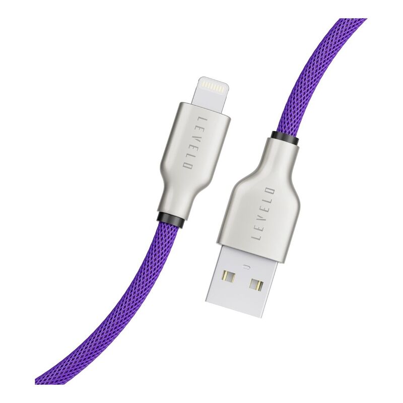 Levelo USB-A to MFi Lightning Cable 1.1m - Deep Purple
