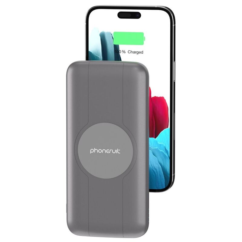 Phonesuit Energy Core 10000mAh Wireless Charger And Battery Pack - Grey
