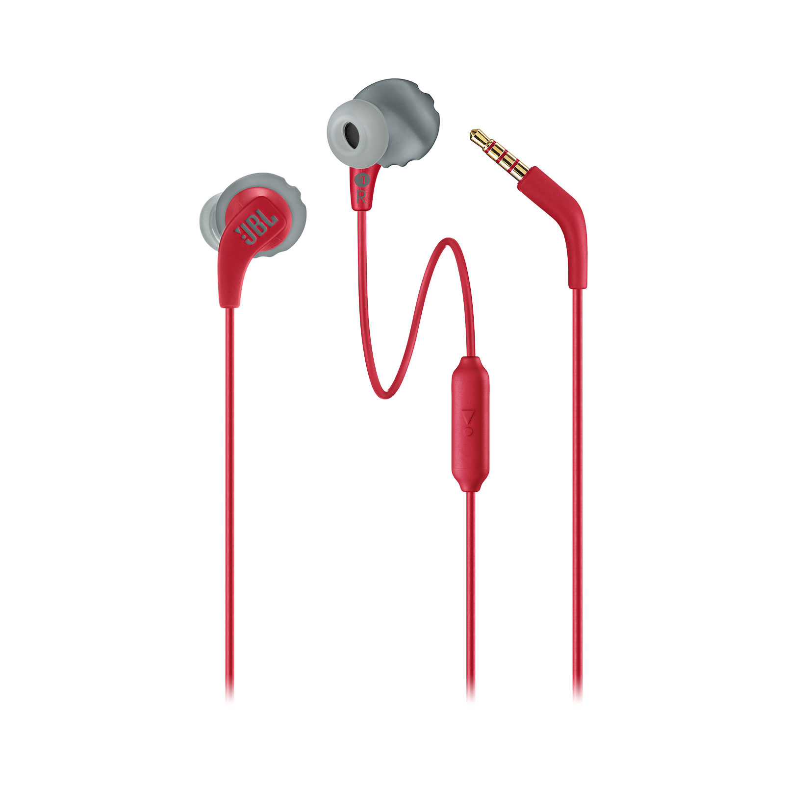سماعة أذن داخلية رن من سلسلة إنديورنس من شركة جيه بي إل ، حمراء اللون