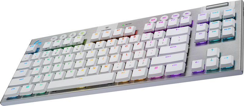 لوحة مفاتيح الألعاب اللاسلكية Logitech G915 Lightspeed Rf RGB باللون الأبيض