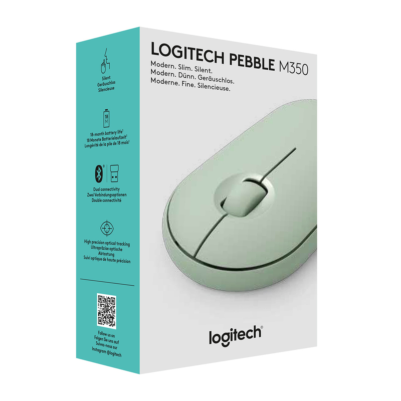 Logitech 910-005720 Pebble M350 Wireless Mouse Eucalyptus