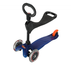Mini Micro Scooter Blue with Seat O-Bar & T-Bar