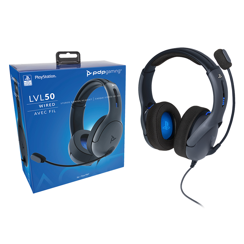 PDP LVL50 Black Wired Stereo Gaming Headset for PS5/PS4