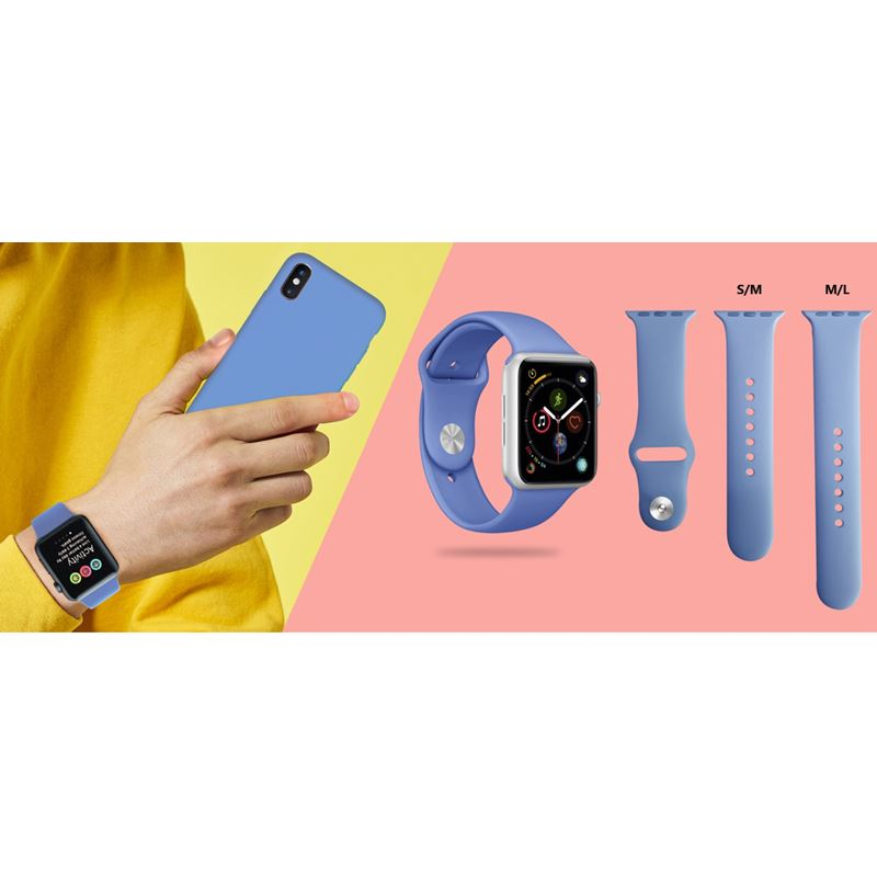 Puro Silicone Band 42-44mm Formentera Blue for Apple Watch (Compatible with Apple Watch 42/44/45mm)