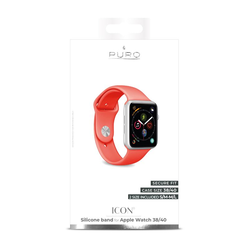 Puro Silicone Band 38-40mm Living Coral for Apple Watch (Compatible with Apple Watch 38/40/41mm)