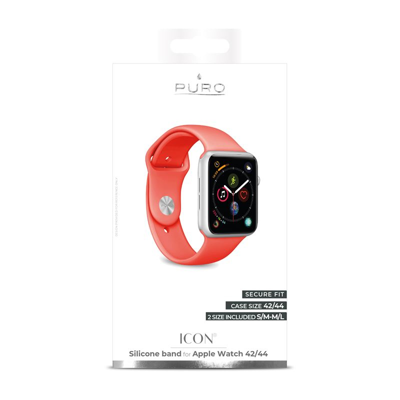 Puro Silicone Band 42-44mm Living Coral for Apple Watch (Compatible with Apple Watch 42/44/45mm)