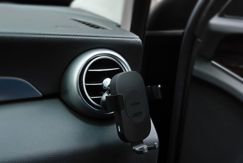 Puro Autofit Black Car Holder/Qi Wireless Charger