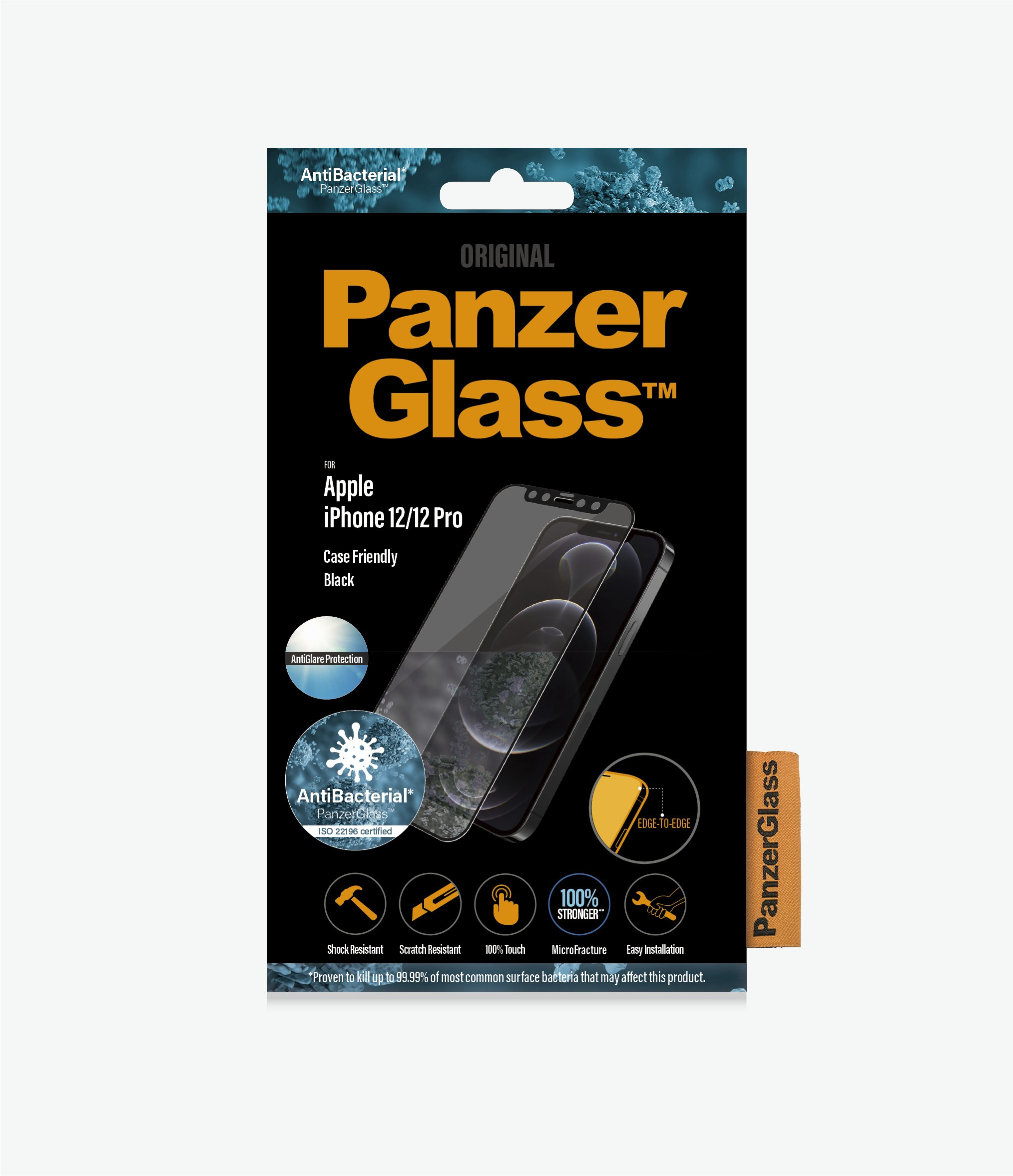 Panzer Glass CF Edge to Edge Black Frame Anti Glare for iPhone 12 Pro/12