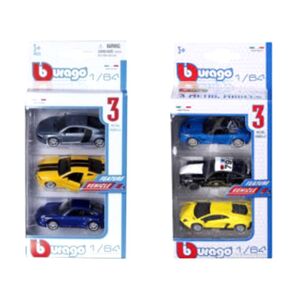 Bburago 18-59030 1.64 Scale Die-Cast Model Car - Vehicles (Pack of 3) (Assortment - Includes 1)