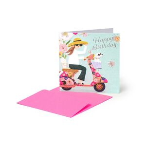 Legami Greeting Card - Small - Bike Girl (7 x 7 cm)