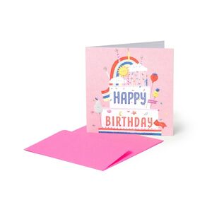 Legami Greeting Card - Small - Rainbow - Cake (7 x 7 cm)