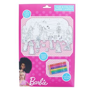 Blueprint Collections Barbie A4 Make & Colour Camping Set