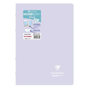 Clairefontaine Koverbook Blush Stapled Opaque Polypro Notebook 48 Lined Sheets (21 x 29.7 cm) - Lilac