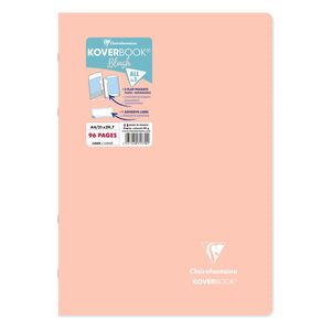Clairefontaine Koverbook Blush Stapled Opaque Polypro Notebook 48 Lined Sheets (21 x 29.7 cm) - Coral