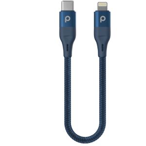 Porodo Braided USB-C to Lightning Cable PD (9V 0.25m) - Blue