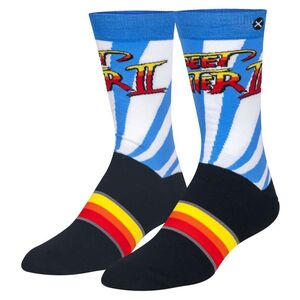 Odd Sox Street Fighter 2 Logo Men's Crew Socks (Size 8-12)
