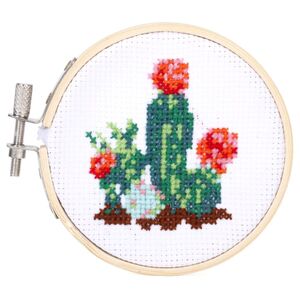 Kikkerland Mini Cross Stitch Kit - Cactus