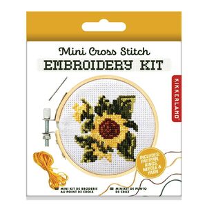 Kikkerland Mini Cross Stitch Kit - Sunflower