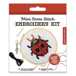 Kikkerland Mini Cross Stitch Kit - Ladybug