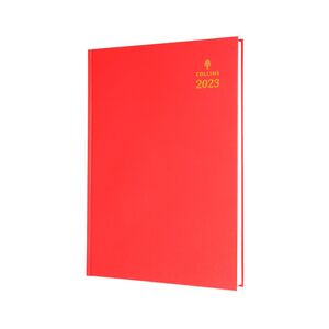 Collins Debden Desk A4 Day To A Page Diary 2023 - Red