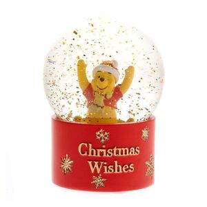 Disney Winnie The Pooh Snow Globe 10cm - Christmas Wishes