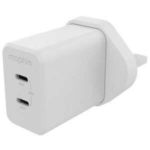 Mophie Power Adapter USB C PD Dual 45W GaN - White - UK