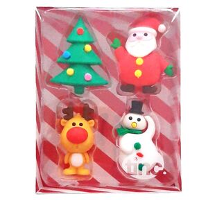 Tinc Christmas Erasers Pack of 4