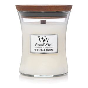 Woodwick Candle Medium Hourglass White Tea & Jasmine 275g