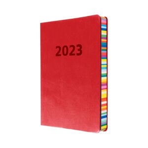 Collins Debden Edge Rainbow A5 Week To View Diary 2023 - Red