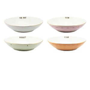 Yvonne Ellen Slogan Pasta Bowls (Set Of 4)
