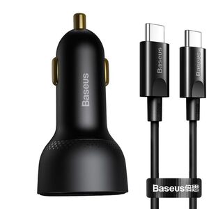 Baseus Superme Digital Display PPS Dual Quick Charger Car Charger - Black