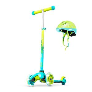 Zycom Zinger Kids' Light-Up Scooter & Helmet Combo - Teal/Lime XS/S