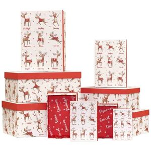 Design By Violet 10 Nested Boxes Team Santa Gift Box (Set of 10)
