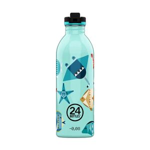 24 Bottles Urban Stainless Steel Water Bottle 500ml - Sea Friends Water Decal Finitura Lucid