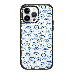 Casetify iPhone 14 Pro Max Magsafe Compatible Impact Case Blue All Seeing Eye Summer Holiday - Clear Black